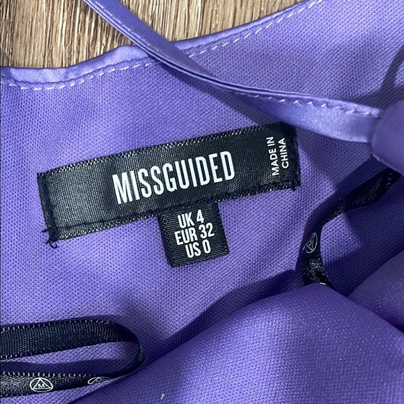 Purple Stretch Satin Bodycon Mini Dress Missguided Mini dress - Picture 3 of 10